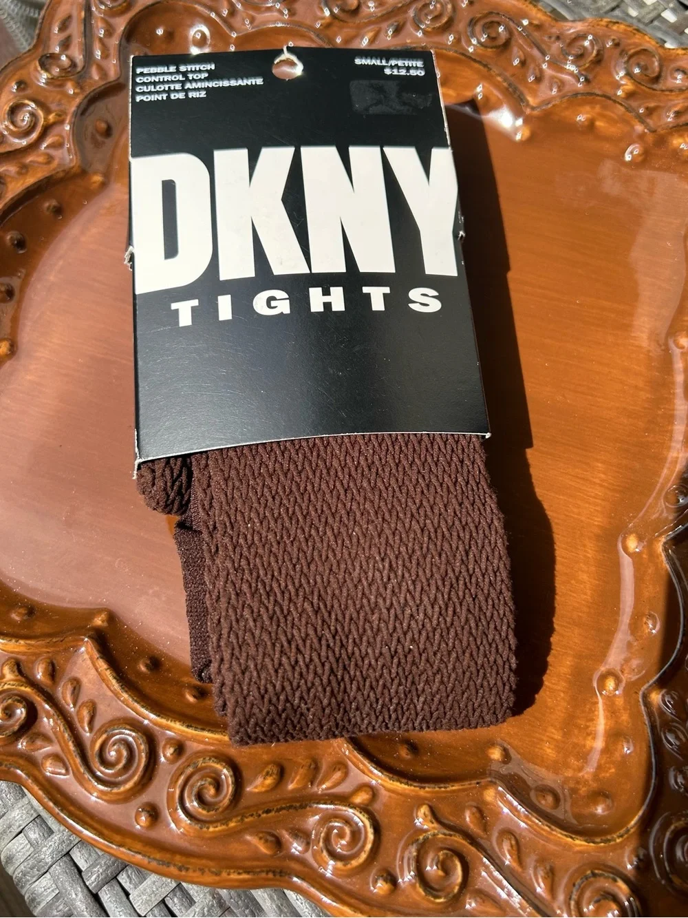 DKNY Womens Buffalo Brown 90’s Tights – small/petite